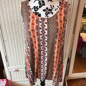 CREAM ORANGE MULTI BOBEAU TANK SIZE 2x